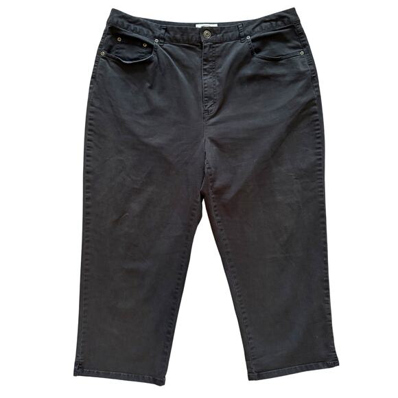 Talbots Capri Pants Women's Sz 16 Black Stretch Crop Casual Everyday - Picture 1 of 9